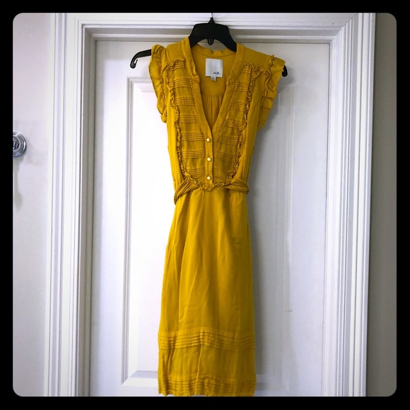 Anthropologie Dresses & Skirts - Anthropologie Odille yellow lined dress sz 6